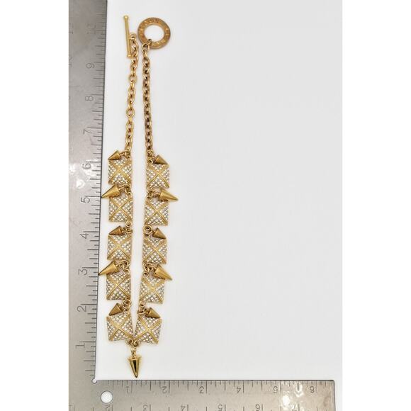 CC Skye Crystal Collar Necklace Spike Rhinestone Toggle Statement Signed Bin6B - Picture 12 of 12